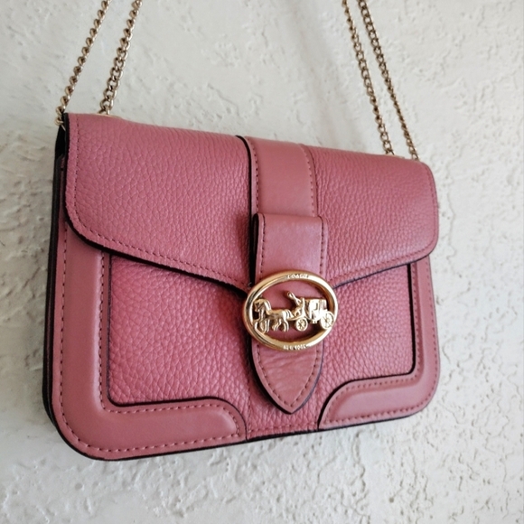 Coach Georgie Crossbody In Pink And Gold - Picture 3 of 8